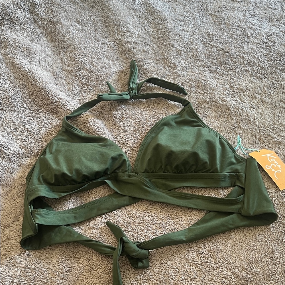 Kona Sol Dark Green bikini Top